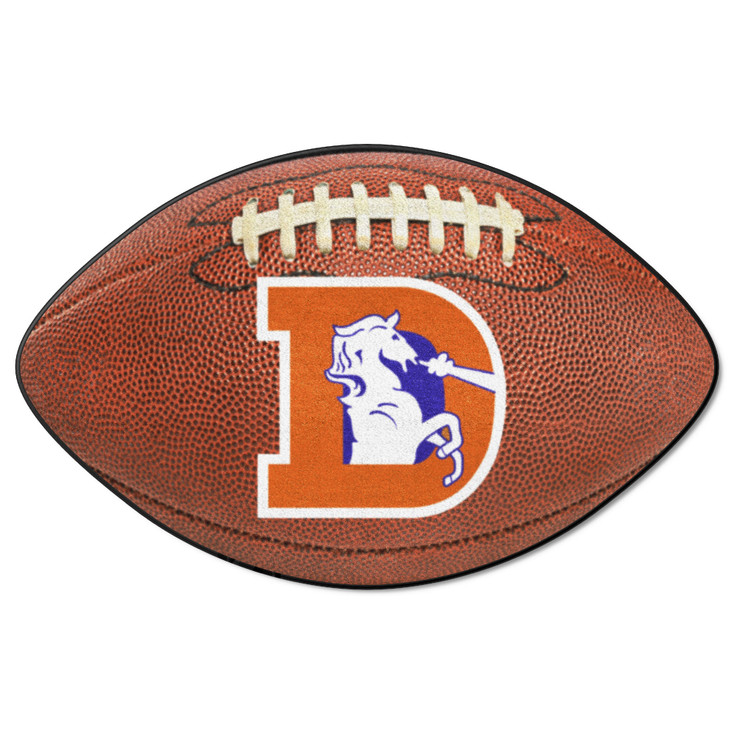 20.5" x 32.5" Denver Broncos "D" Retro Logo Football Shape Mat