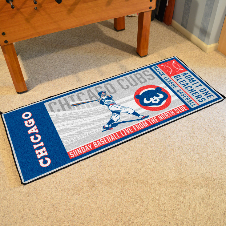 30" x 72" 1990 Chicago Cubs Retro Logo Rectangle Ticket Runner Mat