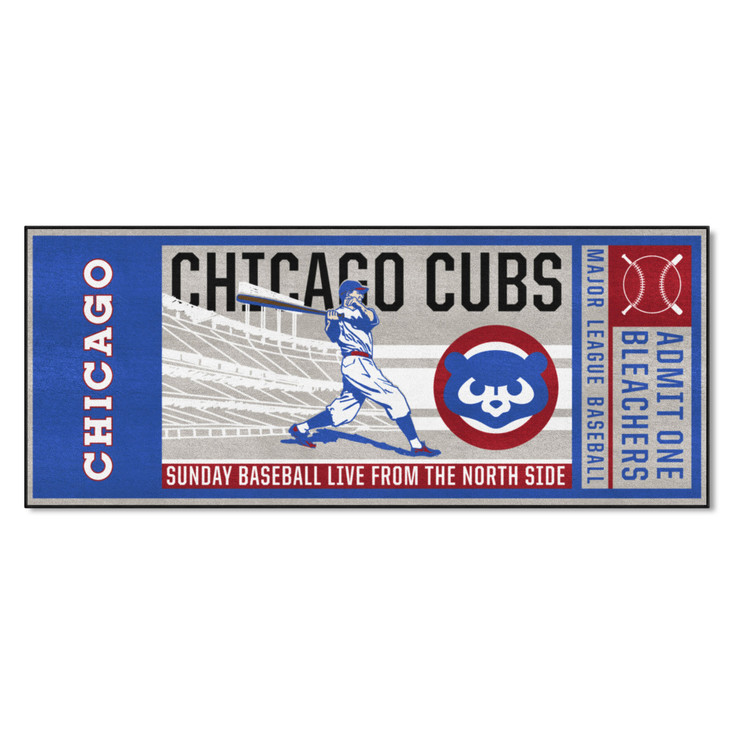 30" x 72" 1990 Chicago Cubs Retro Logo Rectangle Ticket Runner Mat
