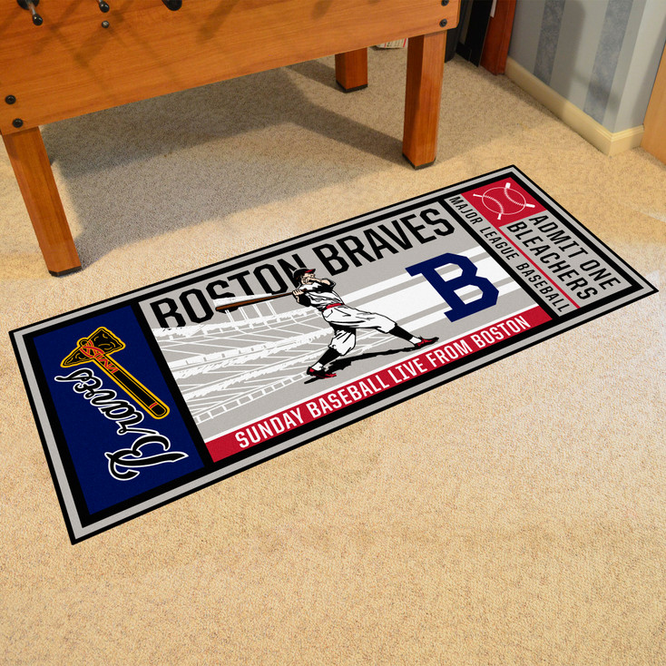 30" x 72" 1946 Boston Braves Retro Logo Rectangle Ticket Runner Mat