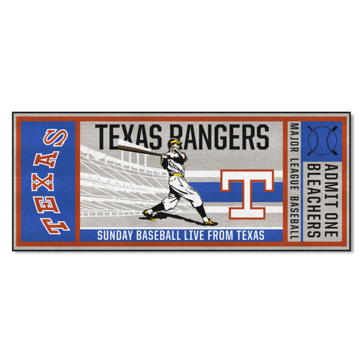 30" x 72" 1984 Texas Rangers Retro Logo Rectangle Ticket Runner Mat