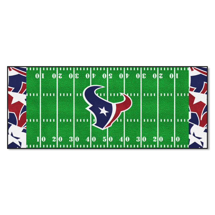 30" x 72" Houston Texans NFL x FIT Pattern Football Field Rectangle Runner Mat