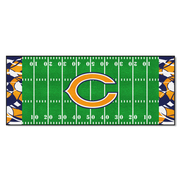 30" x 72" Chicago Bears NFL x FIT Pattern Football Field Rectangle Runner Mat