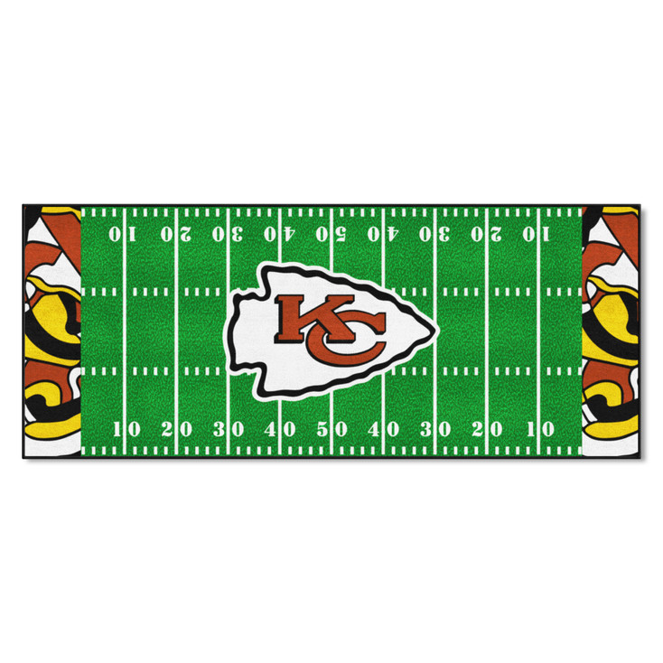 30" x 72" Kansas City Chiefs NFL x FIT Pattern Football Field Rectangle Runner Mat