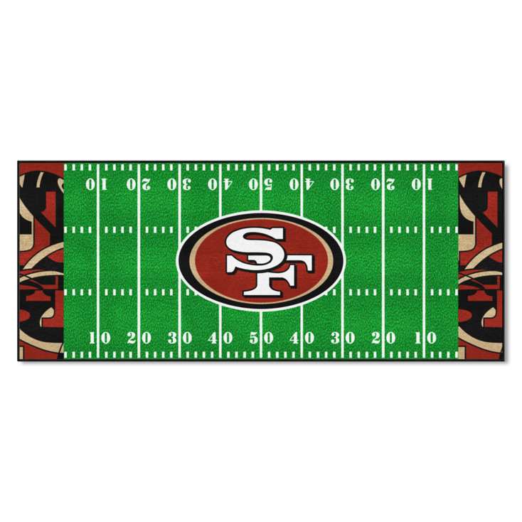 30" x 72" San Francisco 49ers NFL x FIT Pattern Football Field Rectangle Runner Mat
