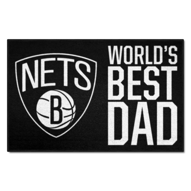 19" x 30" Brooklyn Nets World's Best Dad Rectangle Starter Mat