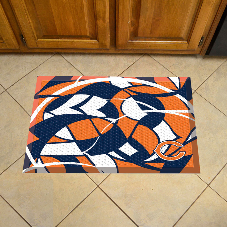 19" x 30" Chicago Bears NFL x FIT Pattern Rectangle Scraper Mat