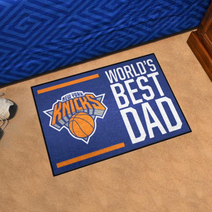 19" x 30" New York Knicks World's Best Dad Rectangle Starter Mat