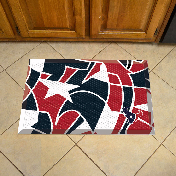 19" x 30" Houston Texans NFL x FIT Pattern Rectangle Scraper Mat