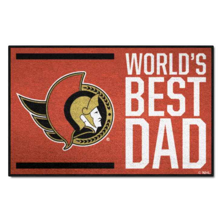 19" x 30" Ottawa Senators World's Best Dad Rectangle Starter Mat