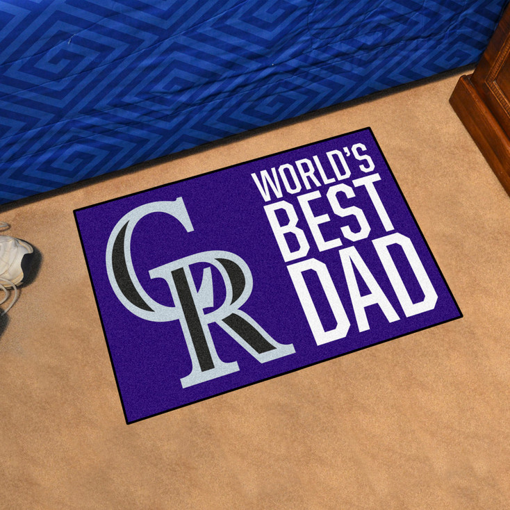 19" x 30" Colorado Rockies World's Best Dad Rectangle Starter Mat