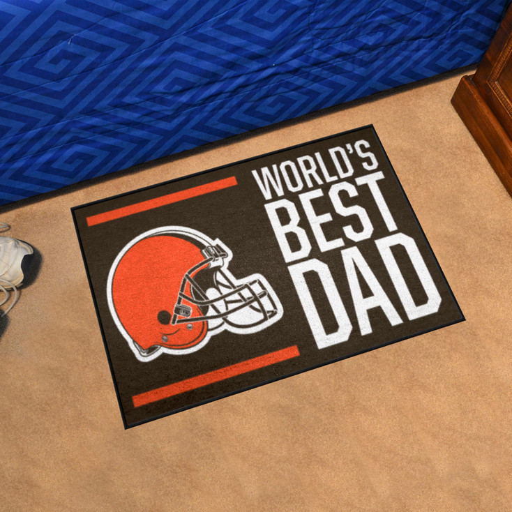 19" x 30" Cleveland Browns World's Best Dad Rectangle Starter Mat