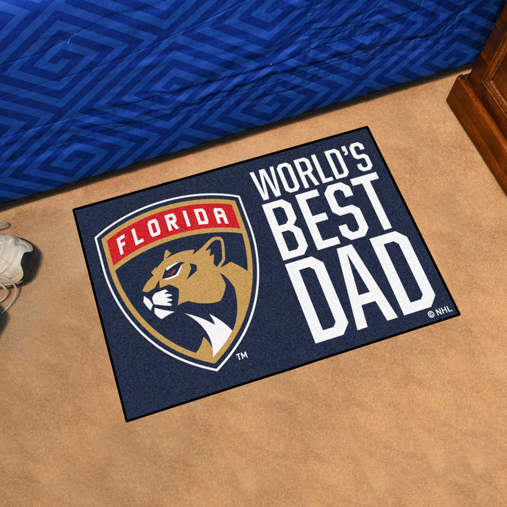 19" x 30" Florida Panthers World's Best Dad Rectangle Starter Mat