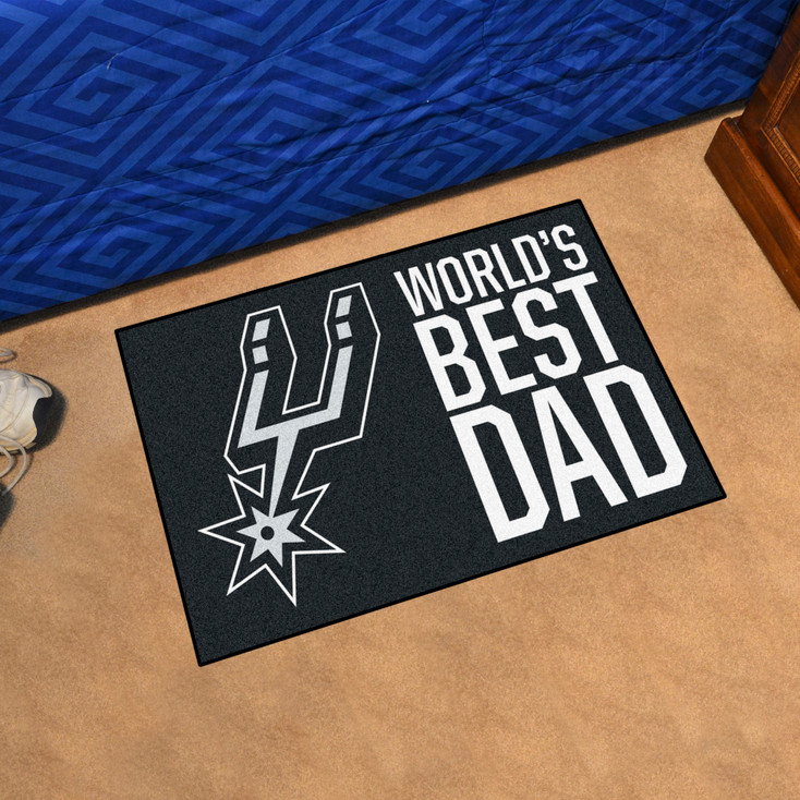 19" x 30" San Antonio Spurs World's Best Dad Rectangle Starter Mat