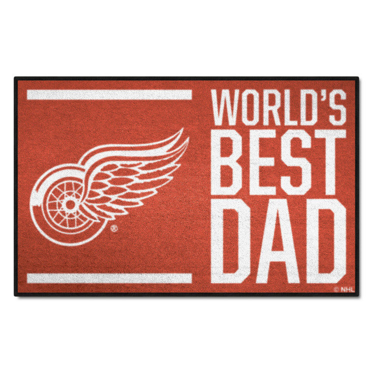 19" x 30" Detroit Red Wings World's Best Dad Rectangle Starter Mat