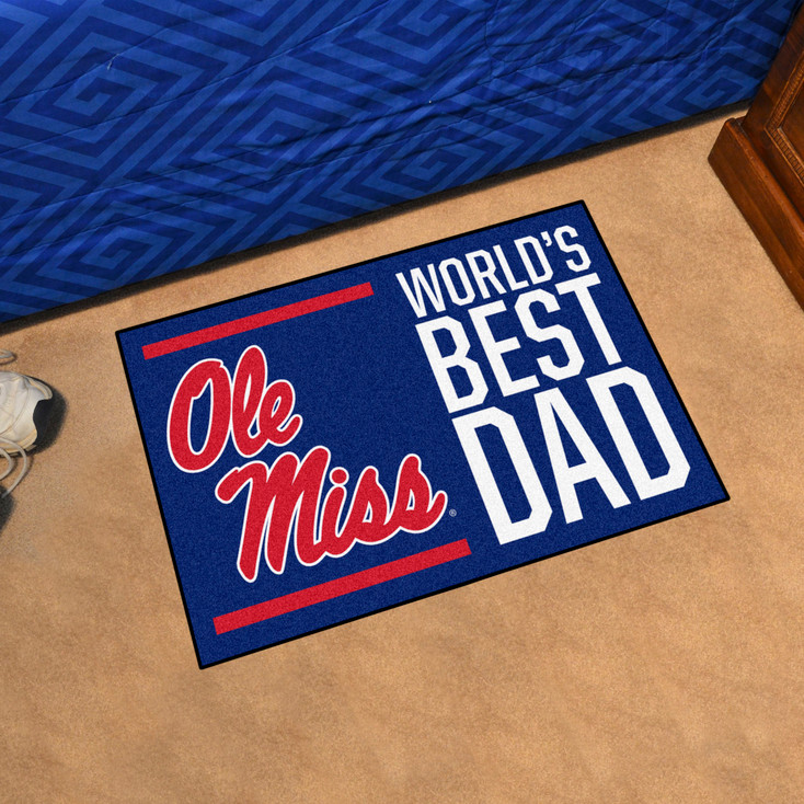 19" x 30" Mississippi Rebels World's Best Dad Rectangle Starter Mat