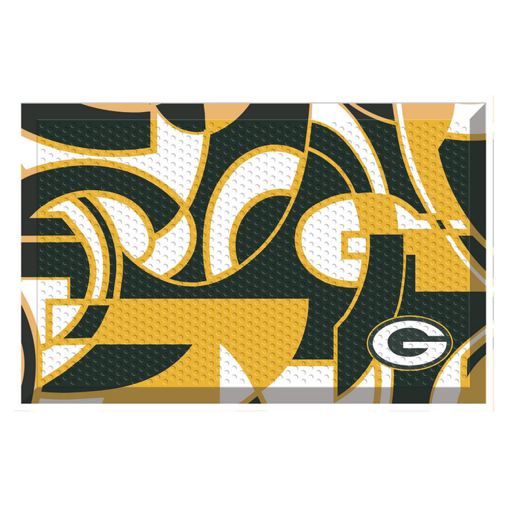 19" x 30" Green Bay Packers NFL x FIT Pattern Rectangle Scraper Mat