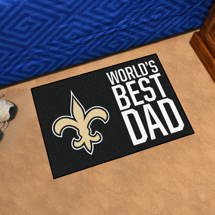 19" x 30" New Orleans Saints World's Best Dad Rectangle Starter Mat