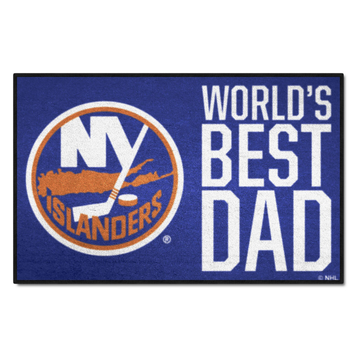 19" x 30" New York Islanders World's Best Dad Rectangle Starter Mat