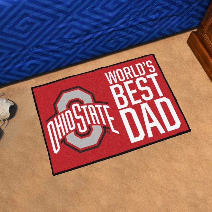 19" x 30" Ohio State Buckeyes World's Best Dad Rectangle Starter Mat
