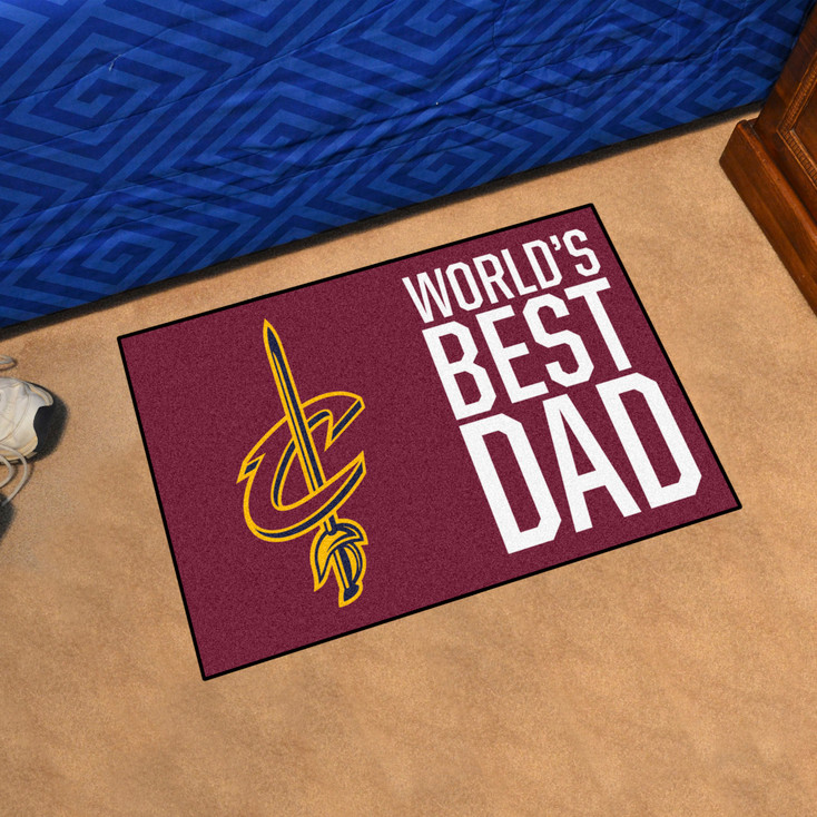 19" x 30" Cleveland Cavaliers World's Best Dad Rectangle Starter Mat