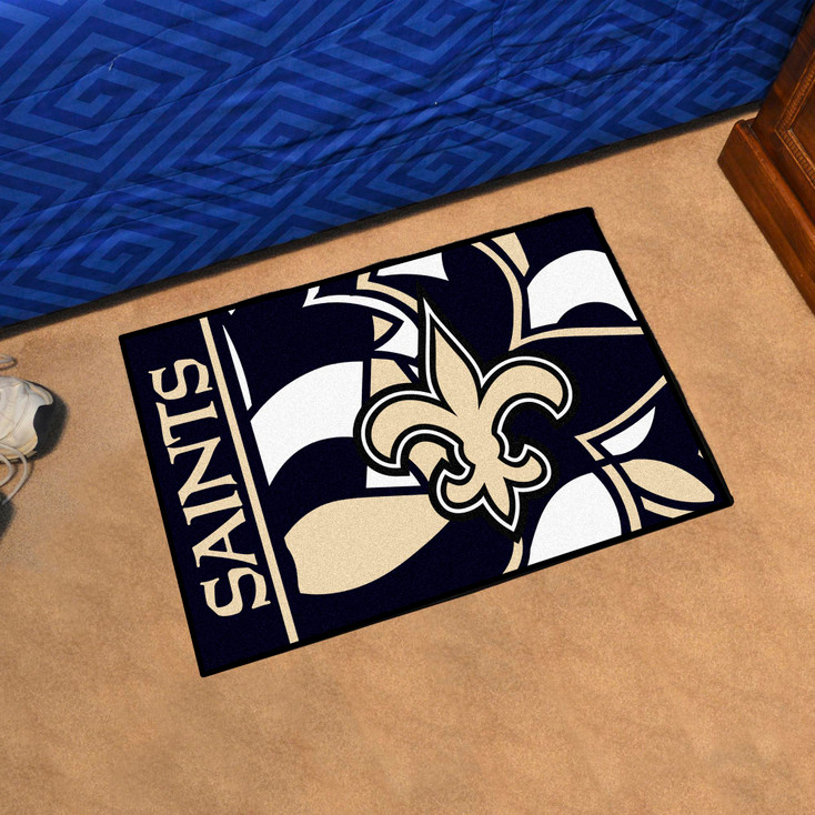 19" x 30" New Orleans Saints NFL x FIT Pattern Rectangle Starter Mat