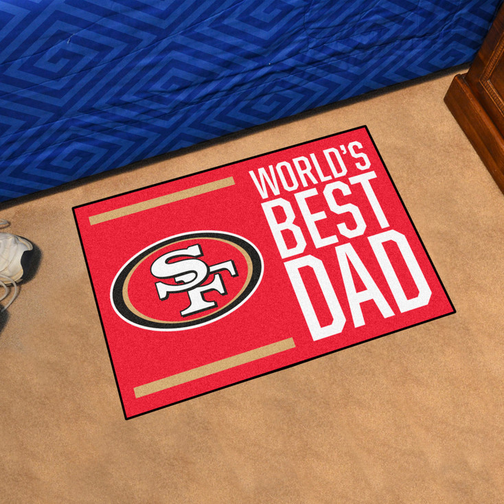 19" x 30" San Francisco 49ers World's Best Dad Rectangle Starter Mat