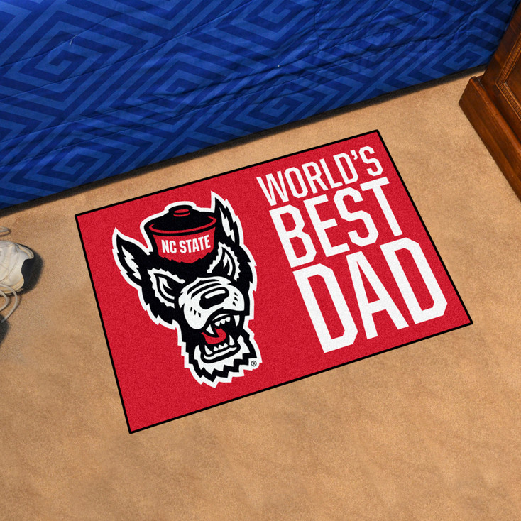 19" x 30" North Carolina State Wolfpack World's Best Dad Rectangle Starter Mat