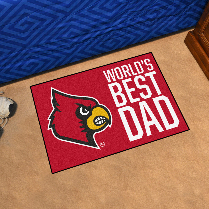 19" x 30" Louisville Cardinals World's Best Dad Rectangle Starter Mat