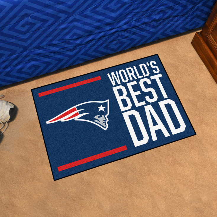 19" x 30" New England Patriots World's Best Dad Rectangle Starter Mat