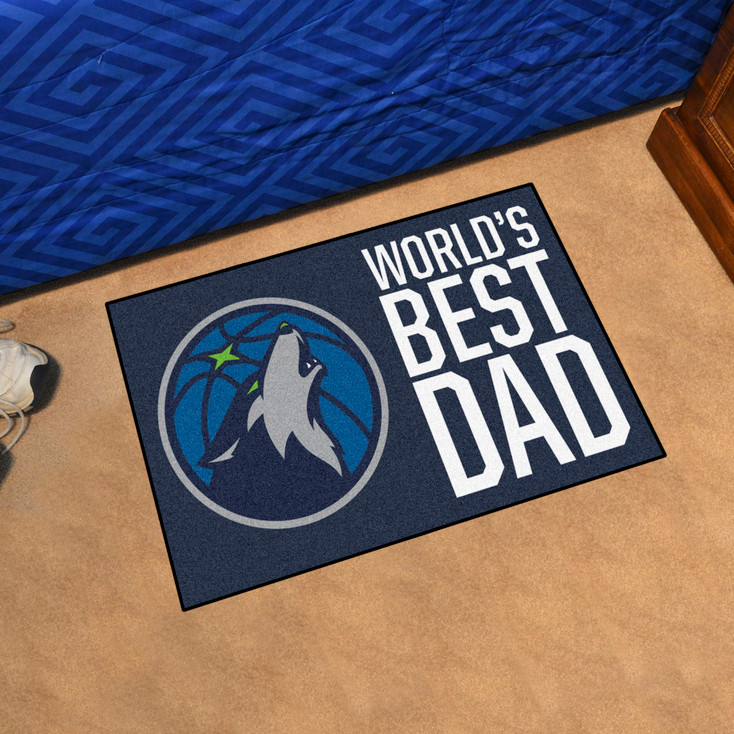 19" x 30" Minnesota Timberwolves World's Best Dad Rectangle Starter Mat