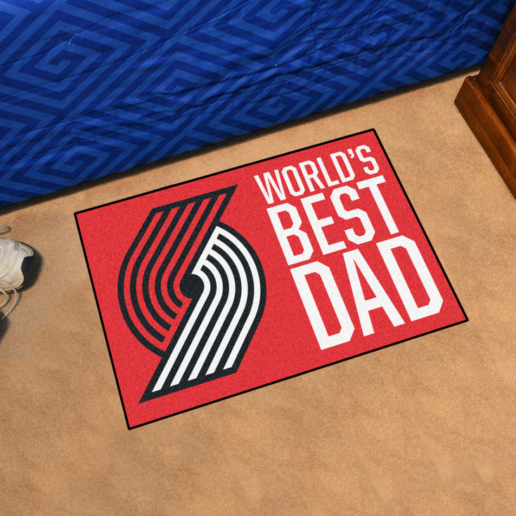 19" x 30" Portland Trail Blazers World's Best Dad Rectangle Starter Mat