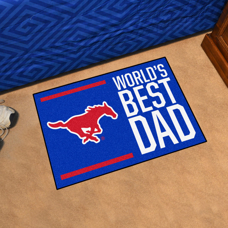 19" x 30" Southern Methodist Mustangs World's Best Dad Rectangle Starter Mat