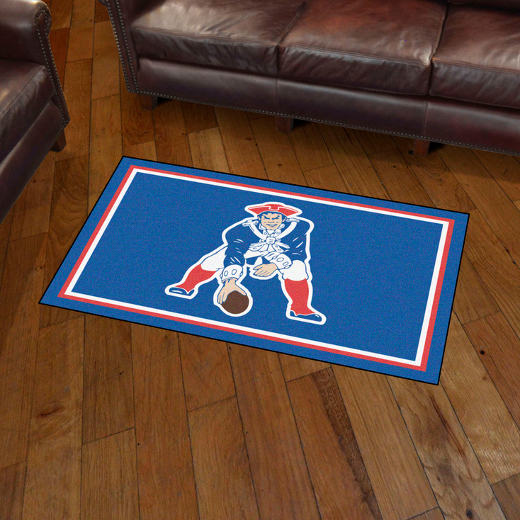 3' x 5' New England Patriots Retro Logo Blue Rectangle Area Rug