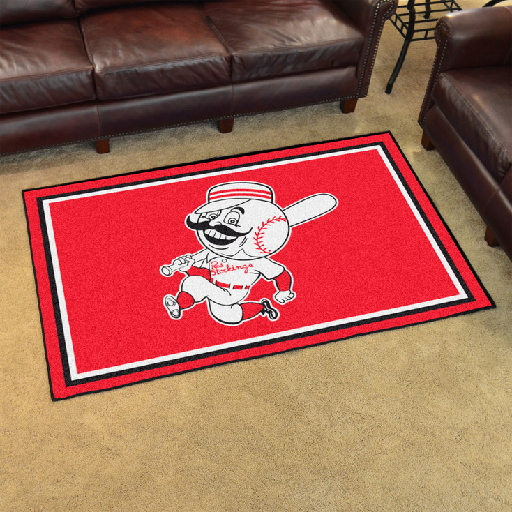 4' x 6' 1967 Cincinnati Reds Retro Logo Red Rectangle Area Rug