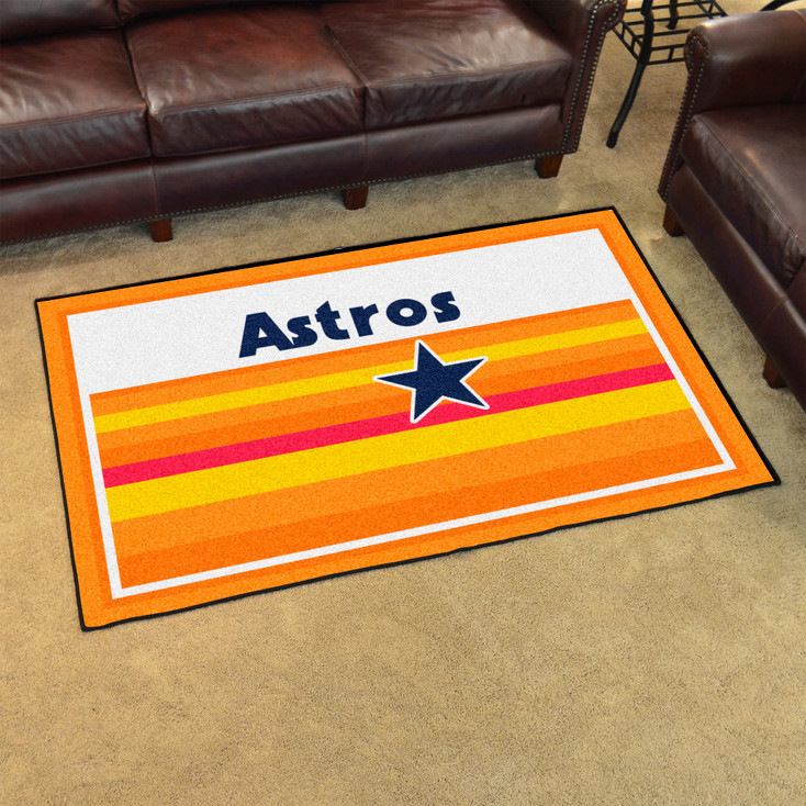 4' x 6' 1984 Houston Astros Retro Logo Orange Rectangle Area Rug
