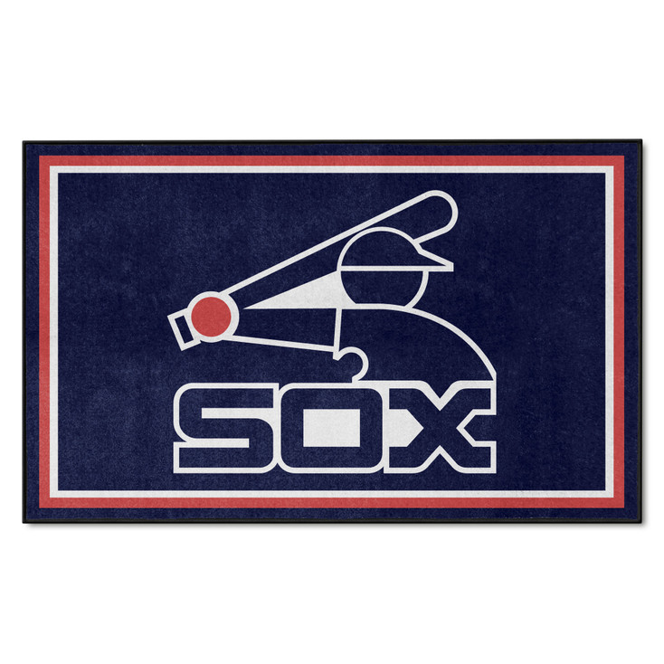 4' x 6' 1982 Chicago White Sox Retro Logo Navy Rectangle Area Rug