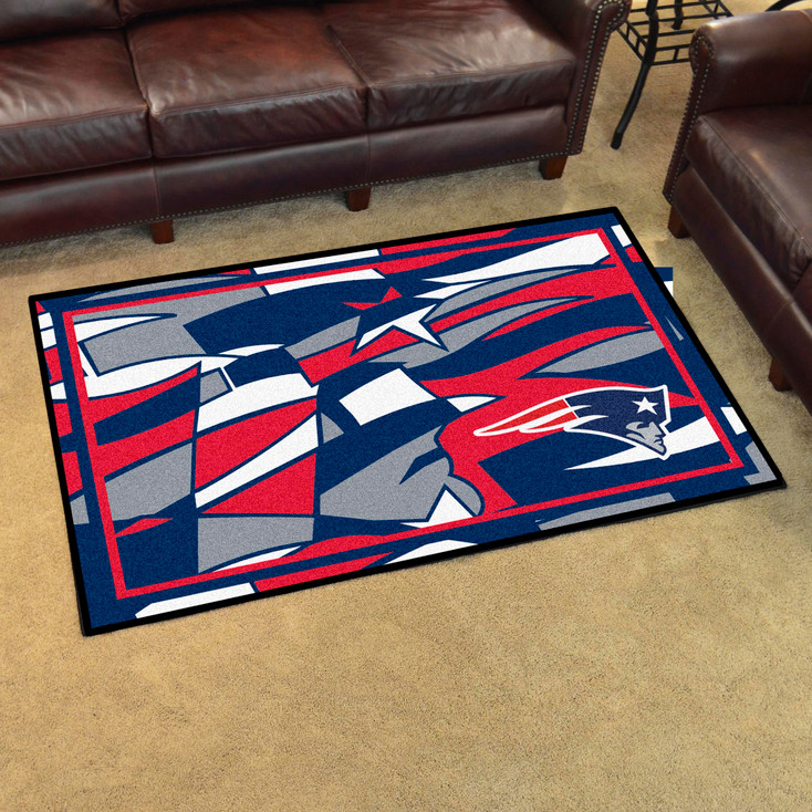 4' x 6' New England Patriots NFL x FIT Pattern Rectangle Area Rug