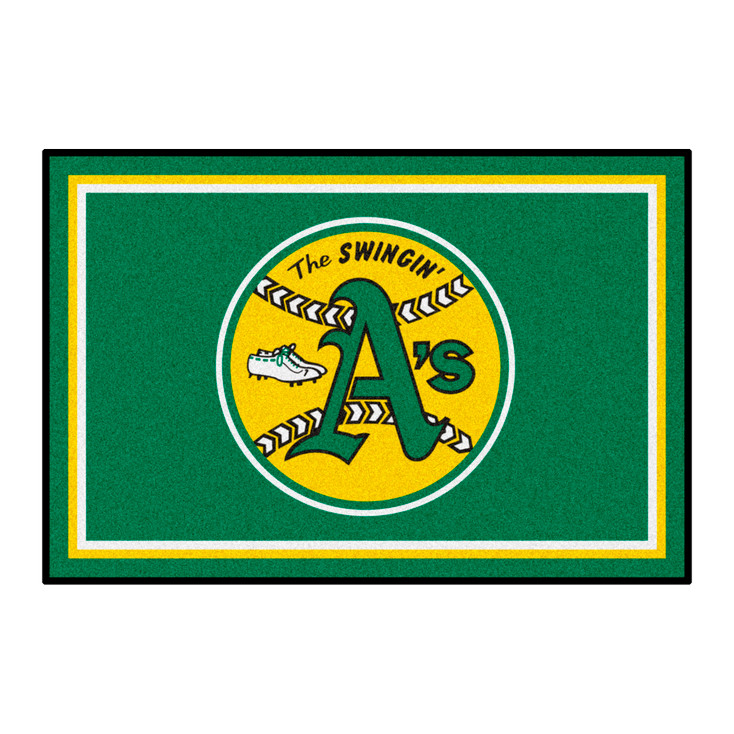 4' x 6' 1981 Oakland Athletics Retro Logo Green Rectangle Area Rug