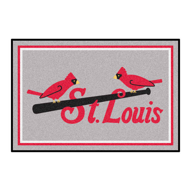 4' x 6' 1930 St. Louis Cardinals Retro Logo Gray Rectangle Area Rug