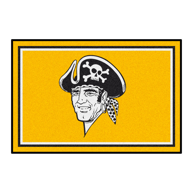 4' x 6' 1977 Pittsburgh Pirates Retro Logo Yellow Rectangle Area Rug