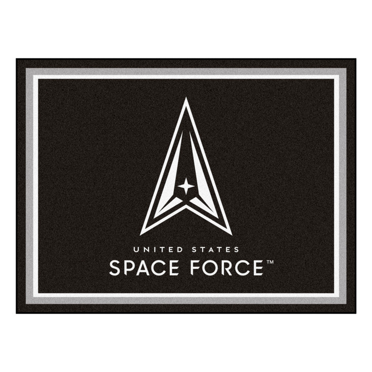 8' x 10' U.S. Space Force Black Rectangle Area Rug