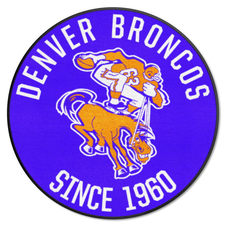 27" Denver Broncos Retro Logo Roundel Round Mat