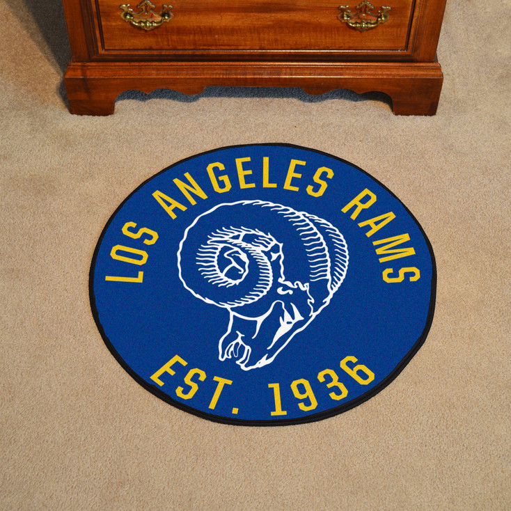 27" Los Angeles Rams Retro Logo Roundel Round Mat