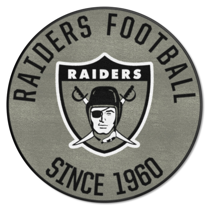 27" Las Vegas Raiders Retro Logo Roundel Round Mat