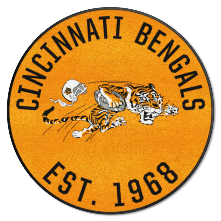 27" Cincinnati Bengals Retro Logo Roundel Round Mat