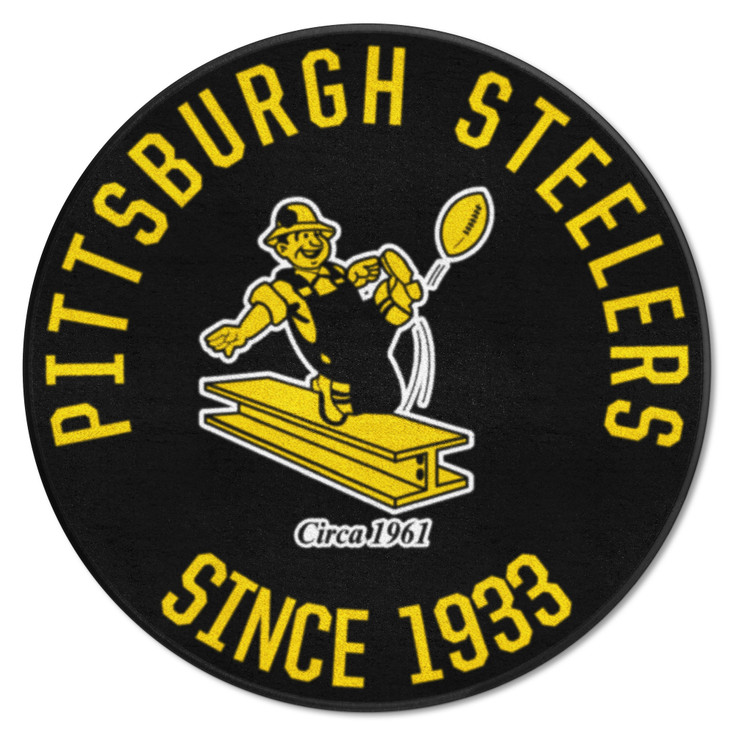 27" Pittsburgh Steelers Retro Logo Roundel Round Mat