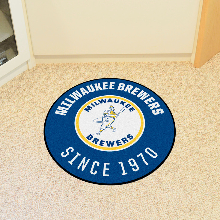 27" 1970 Milwaukee Brewers Retro Logo Roundel Round Mat