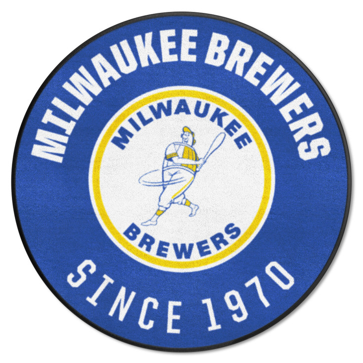 27" 1970 Milwaukee Brewers Retro Logo Roundel Round Mat