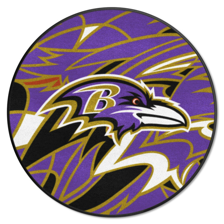 27" Baltimore Ravens NFL x FIT Pattern Roundel Round Mat